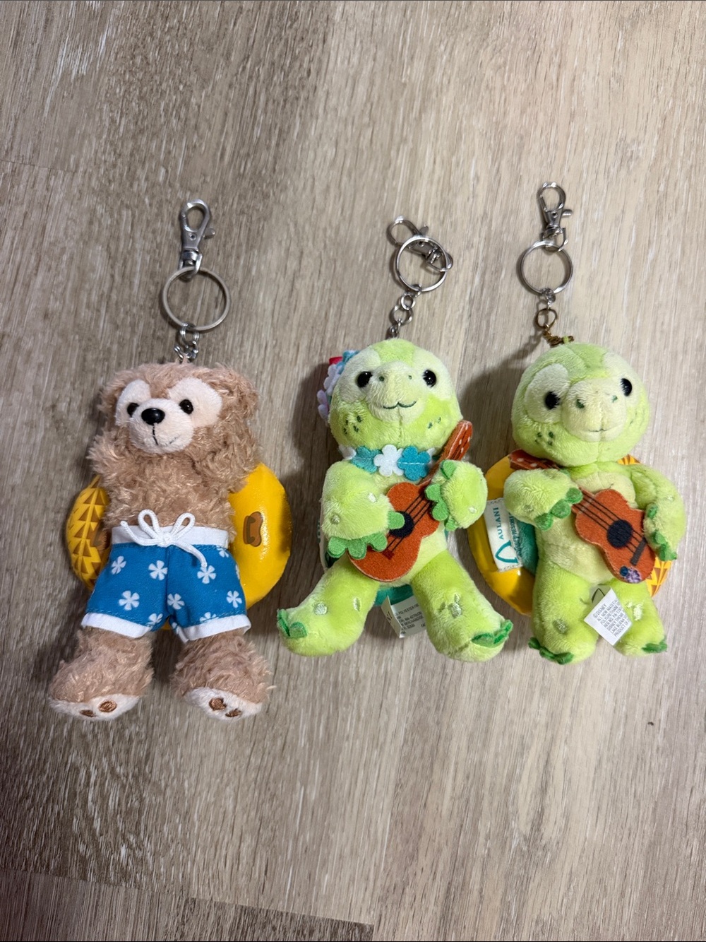 Disney Aulani Plush Collectible Keychain set of 3 in good condition